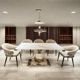 Bàn ăn inox tráng gương mặt đá Sophelia (không gồm ghế)