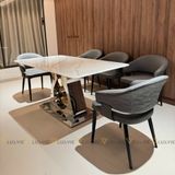 Bàn ăn inox tráng gương mặt đá Sophelia (không gồm ghế)