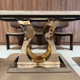 Bàn ăn inox tráng gương mặt đá Sophelia (không gồm ghế)