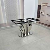 Bàn ăn inox tráng gương mặt đá Isidore (không gồm ghế)