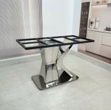 Bàn ăn inox tráng gương mặt đá Nobeline (không gồm ghế)