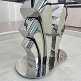 Bàn ăn inox tráng gương mặt đá Isidore (không gồm ghế)