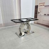 Bàn ăn inox tráng gương mặt đá Oreste (không gồm ghế)