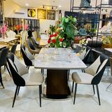 Bộ bàn ăn thông minh mặt đá Lazio + ghế Yatoro