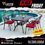 Bộ bàn ghế nhôm ngoài trời DPBV08 + Ghế DPAV4A