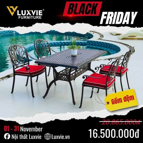 Bộ bàn ghế nhôm ngoài trời DPBV08 + Ghế DPAV4A