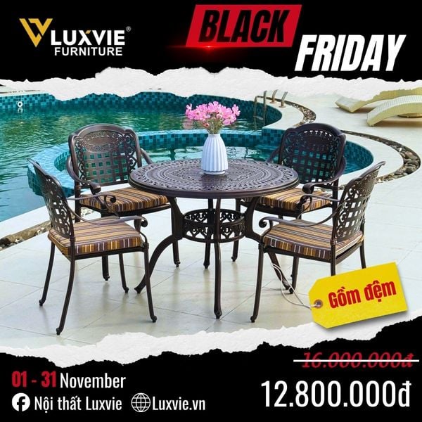 Bộ bàn ghế sân vườn DPBV6 + Ghế DPAV4