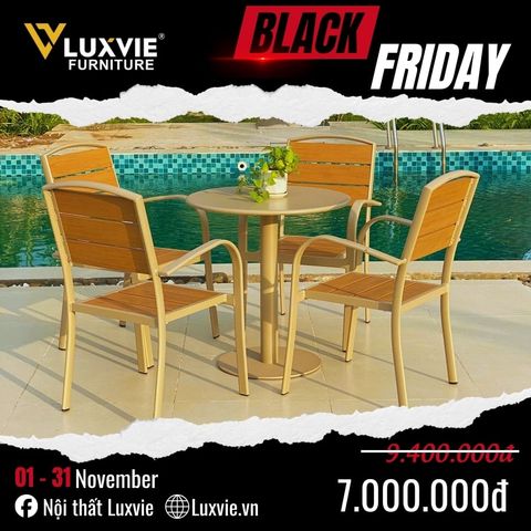 Bộ bàn ghế cafe ngoài trời LUZF9021T + Ghế HPG1A