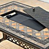 Bàn sân vườn chữ nhật mặt đá có bếp nướng  (không gồm ghế)