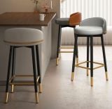 Ghế bar da nệm chân sắt DPE31