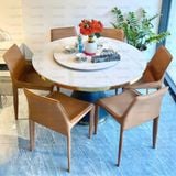 Bàn ăn tròn xoay 2 mặt đá Kashei (không gồm ghế)
