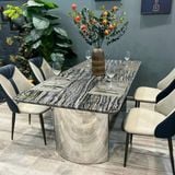 Bàn ăn inox tráng gương mặt đá Kripton (không gồm ghế)