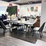 Bàn ăn inox tráng gương mặt đá Kripton (không gồm ghế)