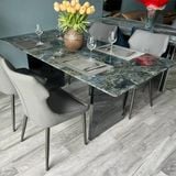 Bàn ăn inox tráng gương mặt đá Chromium (không gồm ghế)