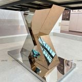 Bàn ăn inox tráng gương mặt đá Irene (không gồm ghế)