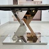 Bàn ăn inox tráng gương mặt đá Irene (không gồm ghế)