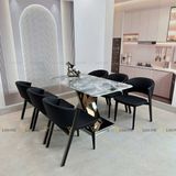 Bàn ăn inox tráng gương mặt đá Irene (không gồm ghế)
