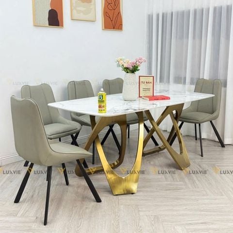 Bàn ăn mặt đá Cloudy (không gồm ghế)