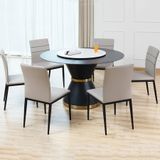 Bàn ăn tròn xoay 2 mặt đá Keisha (không gồm ghế)