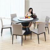 Bàn ăn tròn xoay 2 mặt đá Keisha (không gồm ghế)