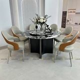 Bàn ăn tròn xoay 2 mặt đá Gecko (không gồm ghế)