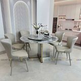 Bàn ăn tròn xoay 2 mặt đá Luna (không gồm ghế)