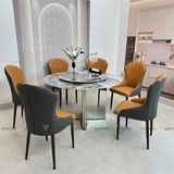 Bàn ăn tròn xoay 2 mặt đá Luna (không gồm ghế)