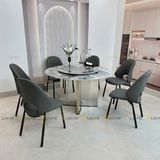 Bàn ăn tròn xoay 2 mặt đá Luna (không gồm ghế)