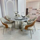 Bàn ăn tròn xoay 2 mặt đá Luna (không gồm ghế)