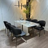 Bàn ăn inox tráng gương mặt đá Lumiere (không gồm ghế)