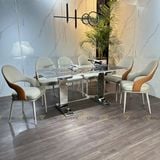 Bàn ăn inox tráng gương mặt đá Lumiere (không gồm ghế)