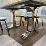 Bàn ăn inox tráng gương mặt đá Lumiere (không gồm ghế)