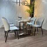 Bàn ăn inox tráng gương mặt đá Lumiere (không gồm ghế)