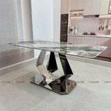 Bàn ăn inox tráng gương mặt đá Charmes (không gồm ghế)