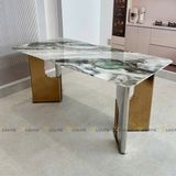 Bàn ăn inox tráng gương mặt đá Jewels (không gồm ghế)
