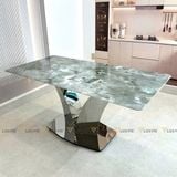 Bàn ăn inox tráng gương mặt đá Vancouver (không gồm ghế)