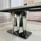 Bàn ăn inox tráng gương mặt đá Malisa (không gồm ghế)