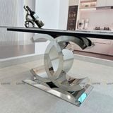 Bàn ăn inox tráng gương mặt đá Adonis (không gồm ghế)