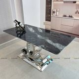 Bàn ăn inox tráng gương mặt đá Adonis (không gồm ghế)