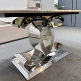 Bàn ăn inox tráng gương mặt đá Adonis (không gồm ghế)