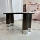 Bàn ăn inox tráng gương mặt đá Vitaly (không gồm ghế)