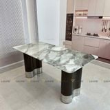 Bàn ăn inox tráng gương mặt đá Vitaly (không gồm ghế)
