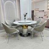 Bàn ăn tròn xoay 2 mặt đá Kristyna (không gồm ghế)
