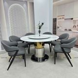 Bàn ăn tròn xoay 2 mặt đá Kristyna (không gồm ghế)