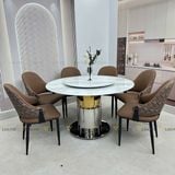 Bàn ăn tròn xoay 2 mặt đá Kristyna (không gồm ghế)