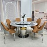 Bàn ăn tròn xoay 2 mặt đá Kristyna (không gồm ghế)