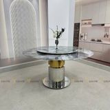 Bàn ăn tròn xoay 2 mặt đá Kristyna (không gồm ghế)