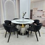 Bàn ăn tròn xoay 2 mặt đá Kristyna (không gồm ghế)