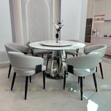 Bàn ăn tròn xoay 2 mặt đá Jeju (không gồm ghế)