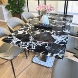 Bàn ăn inox tráng gương mặt đá Titan (không gồm ghế)